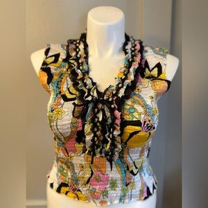 Alberto Makali Multicolor Ruffled Blouse